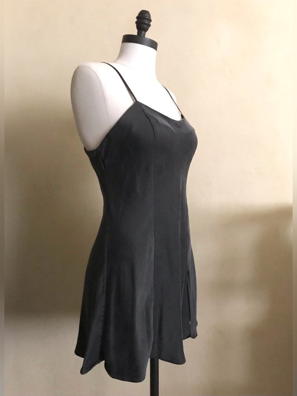 Victoria's Secret Black Silk Slip Chemise